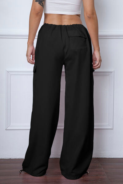 Drawstring Waist Pants with Pockets