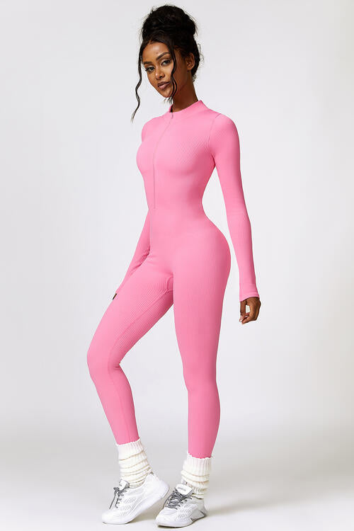 Half Zip Long Sleeve Active Jumpsuit